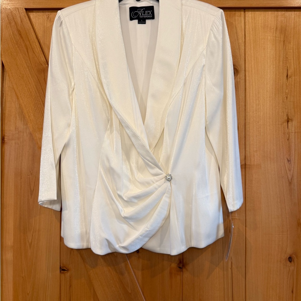 Alex Evenings Shimmering Cream Blazer